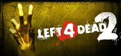 Négyujjú kéz tapad egy mocskos, zöldes falra a Left 4 Dead 2 felirat mellett, a négyes szám egy vörös vérfoltban